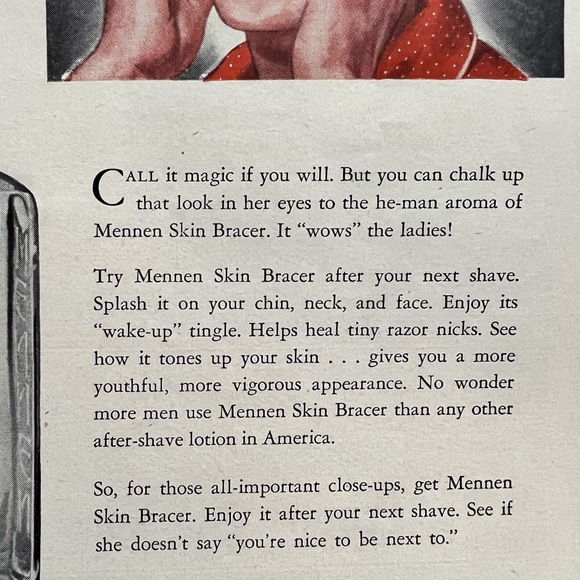 Vintage 1946 Mennen magazine ad. Pin up girl mid century modern MCM ephemera GUC - Picture 6 of 8